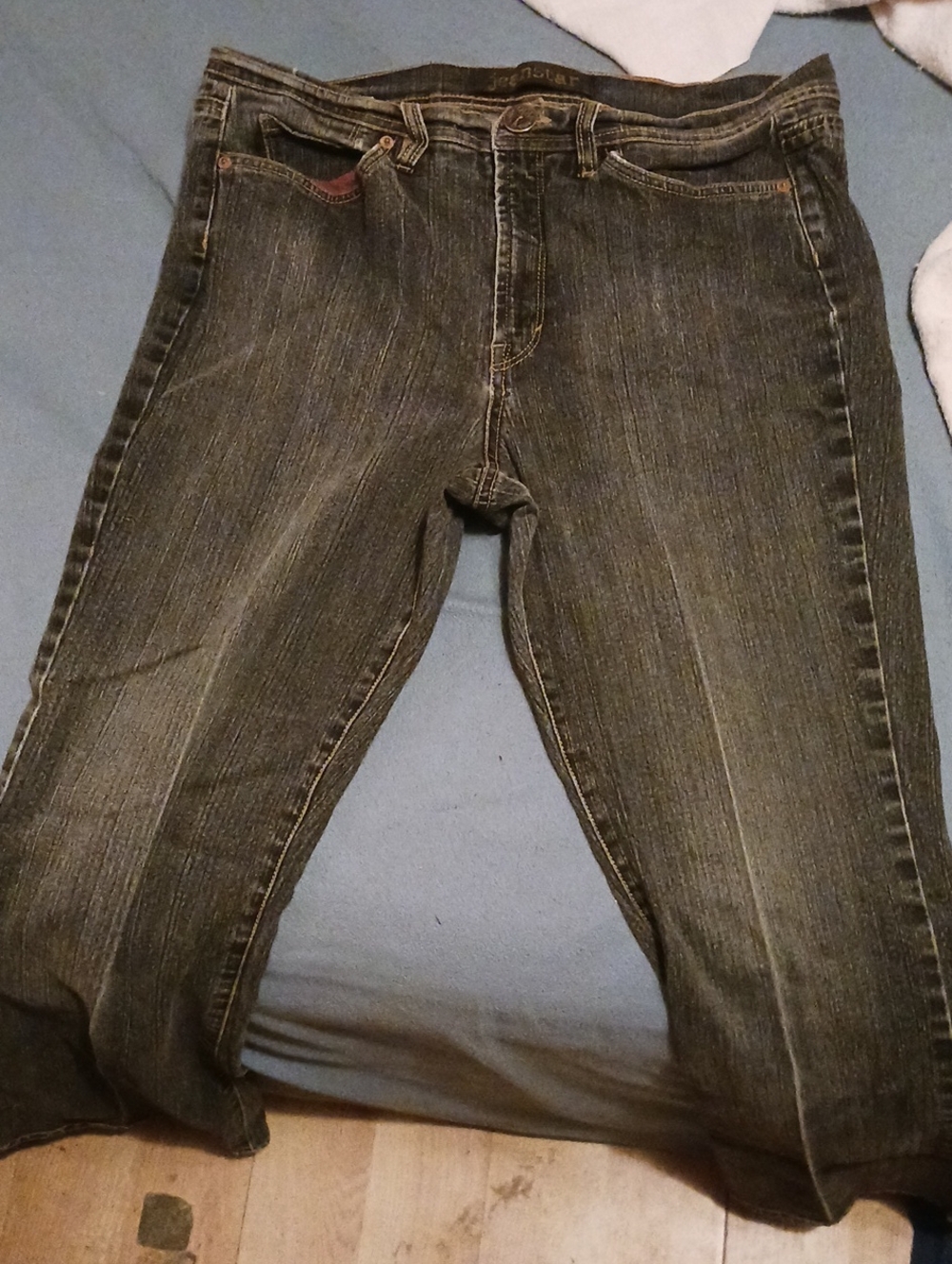 jeanstar Womens Bootcut Jeans in Faded Black with Contrast Stitching